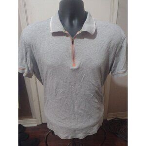 Robert Graham Light Gray Polo with Orange Trim